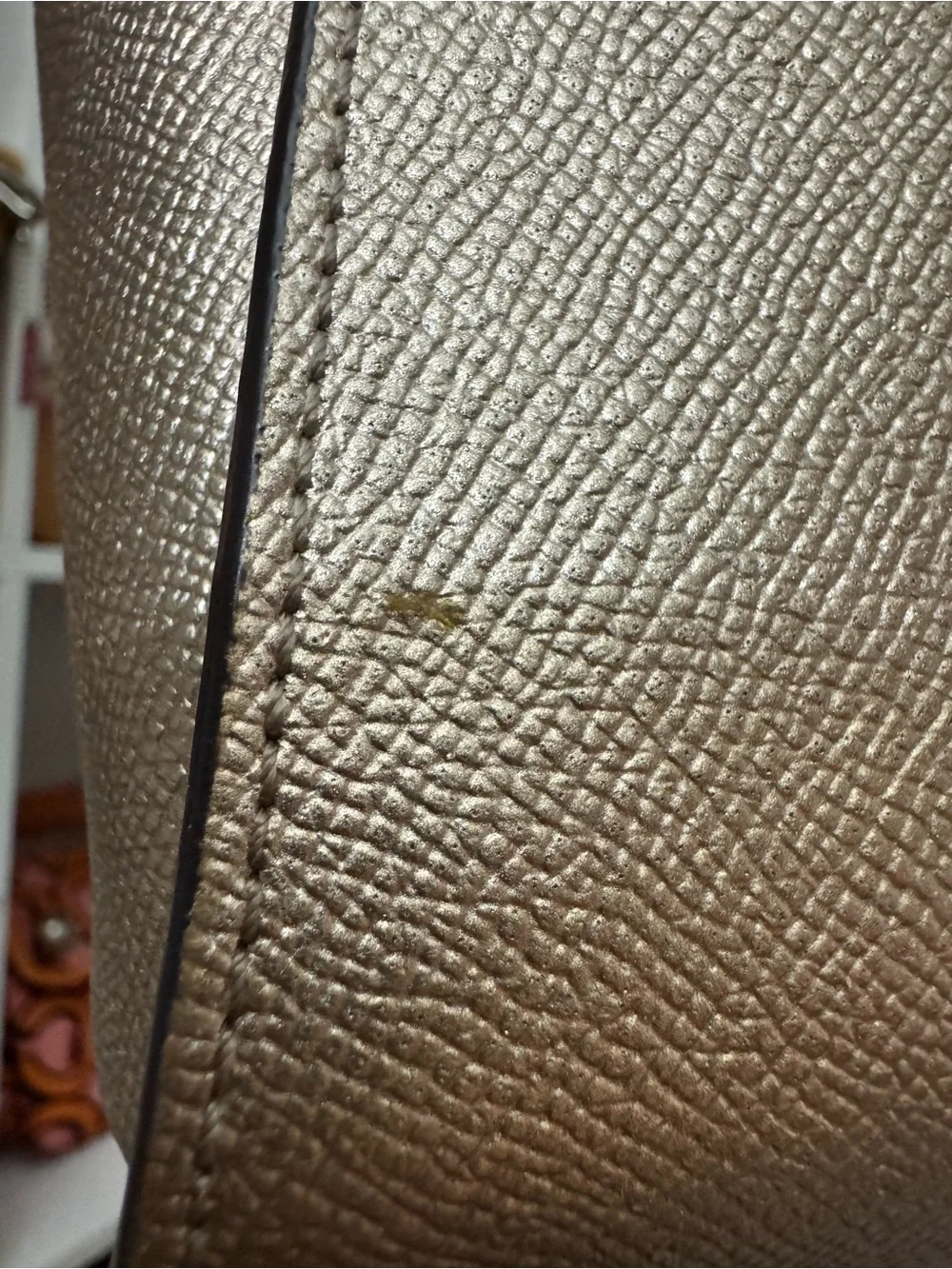 Coach Leah Metallic Gold Leather Satchel